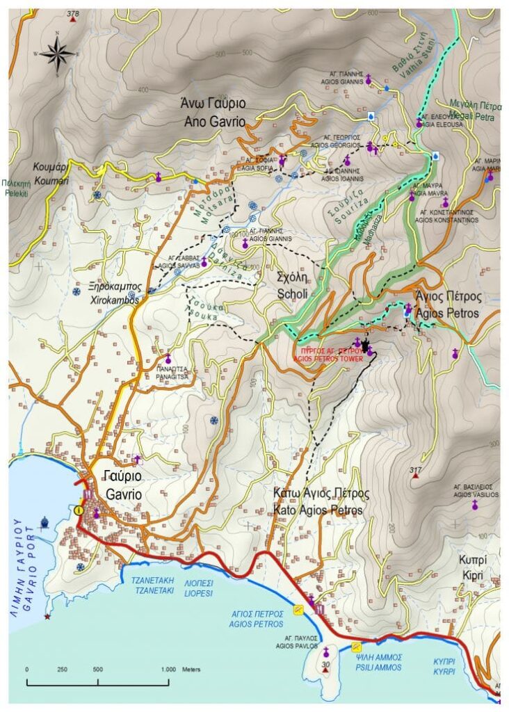 Χάρτης μονοπάτι 15a Άνδρος