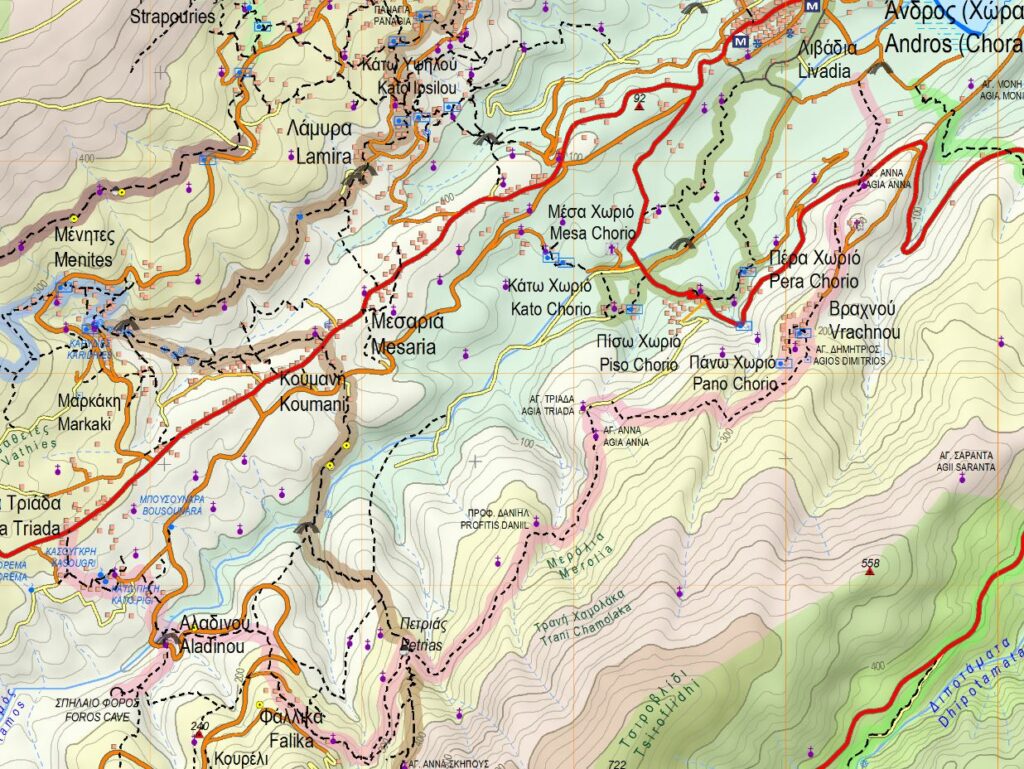 Χάρτης μονοπάτι 18 Άνδρος