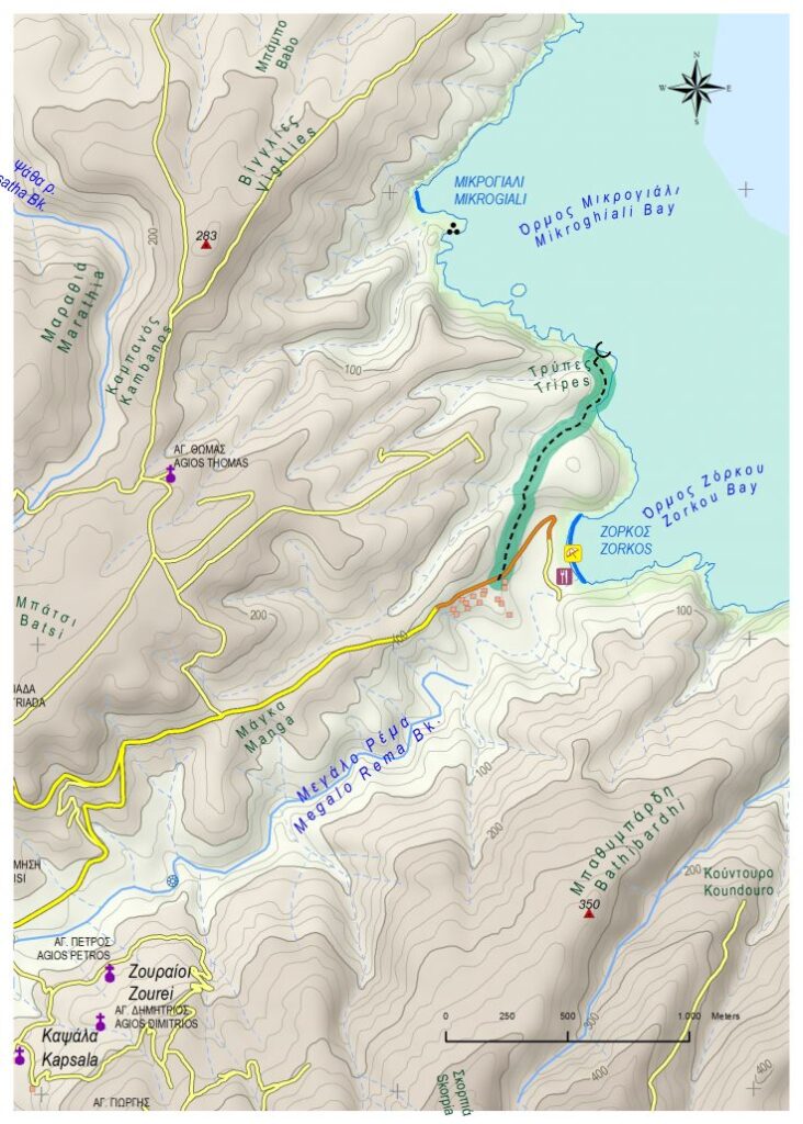 Χάρτης μονοπάτι 20 Άνδρος