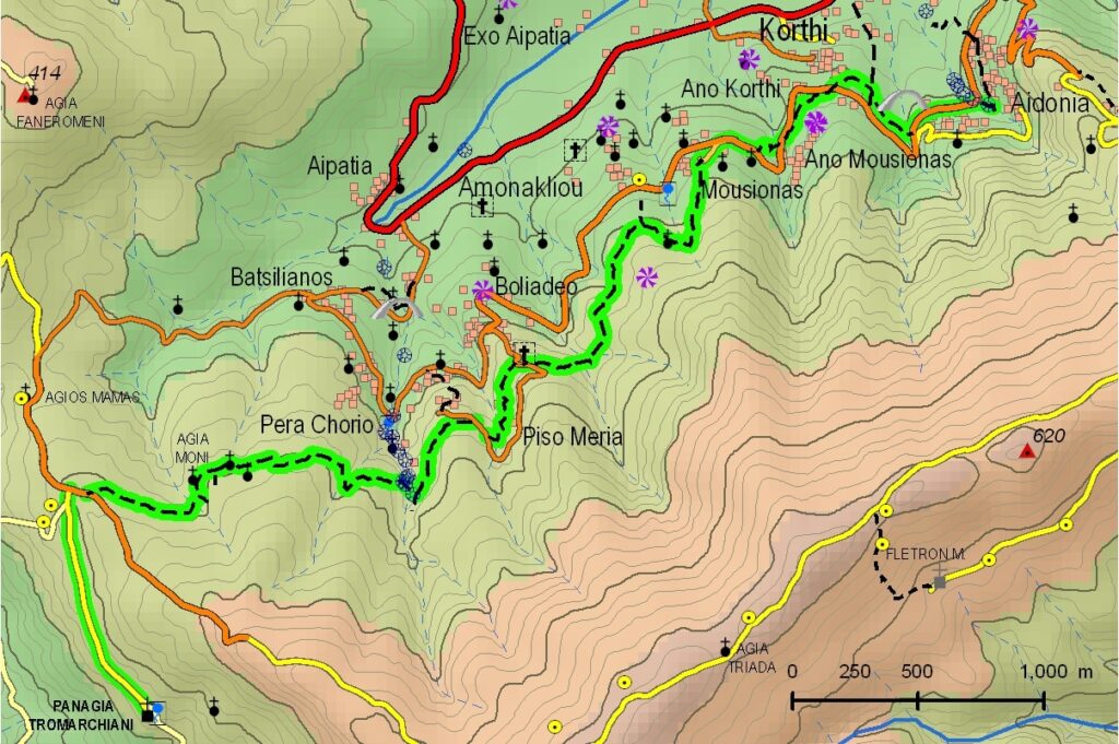 Χάρτης μονοπάτι 4 Άνδρος