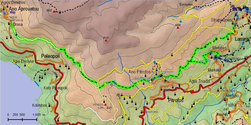 Χάρτης μονοπάτι 9 Άνδρος